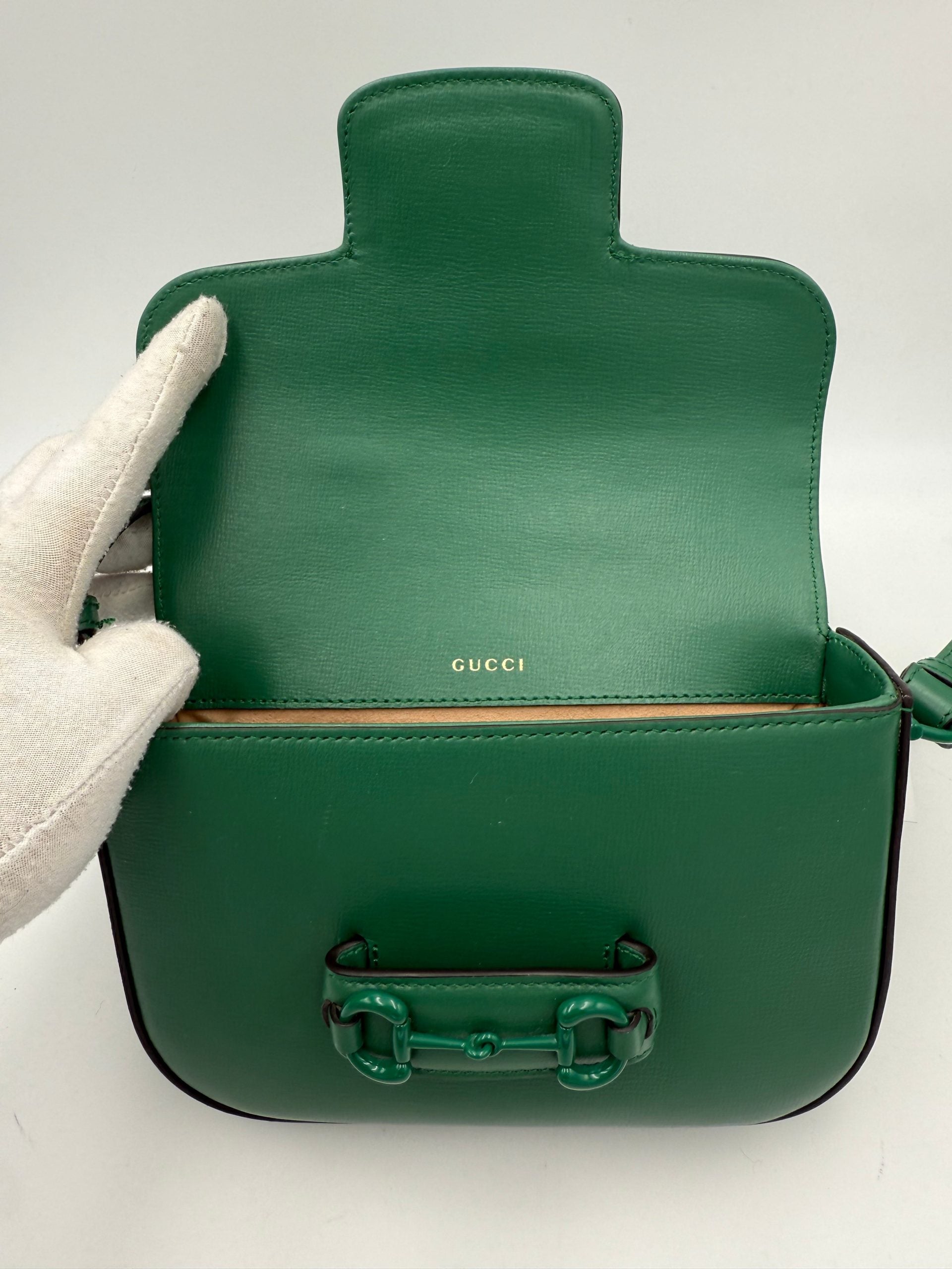 GUCCI HORSEBIT 1955 Emerald Handbag