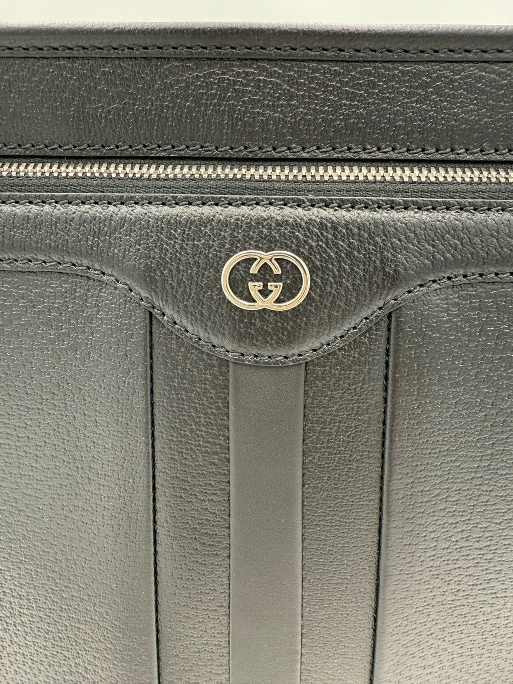 GUCCI GG Hammered Leather Shoulder Bag