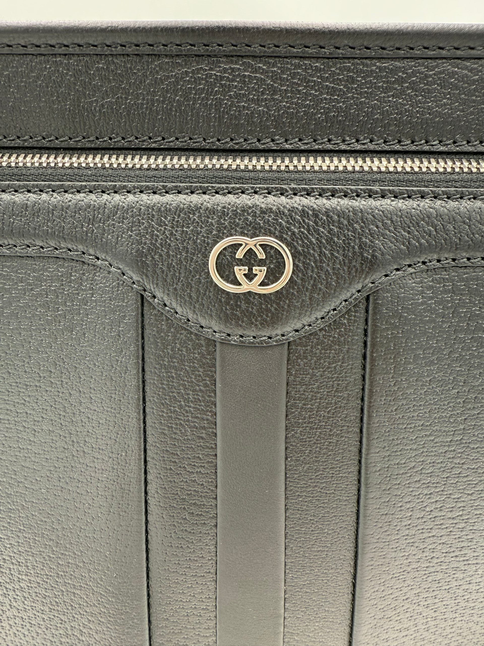 GUCCI GG Hammered Leather Shoulder Bag