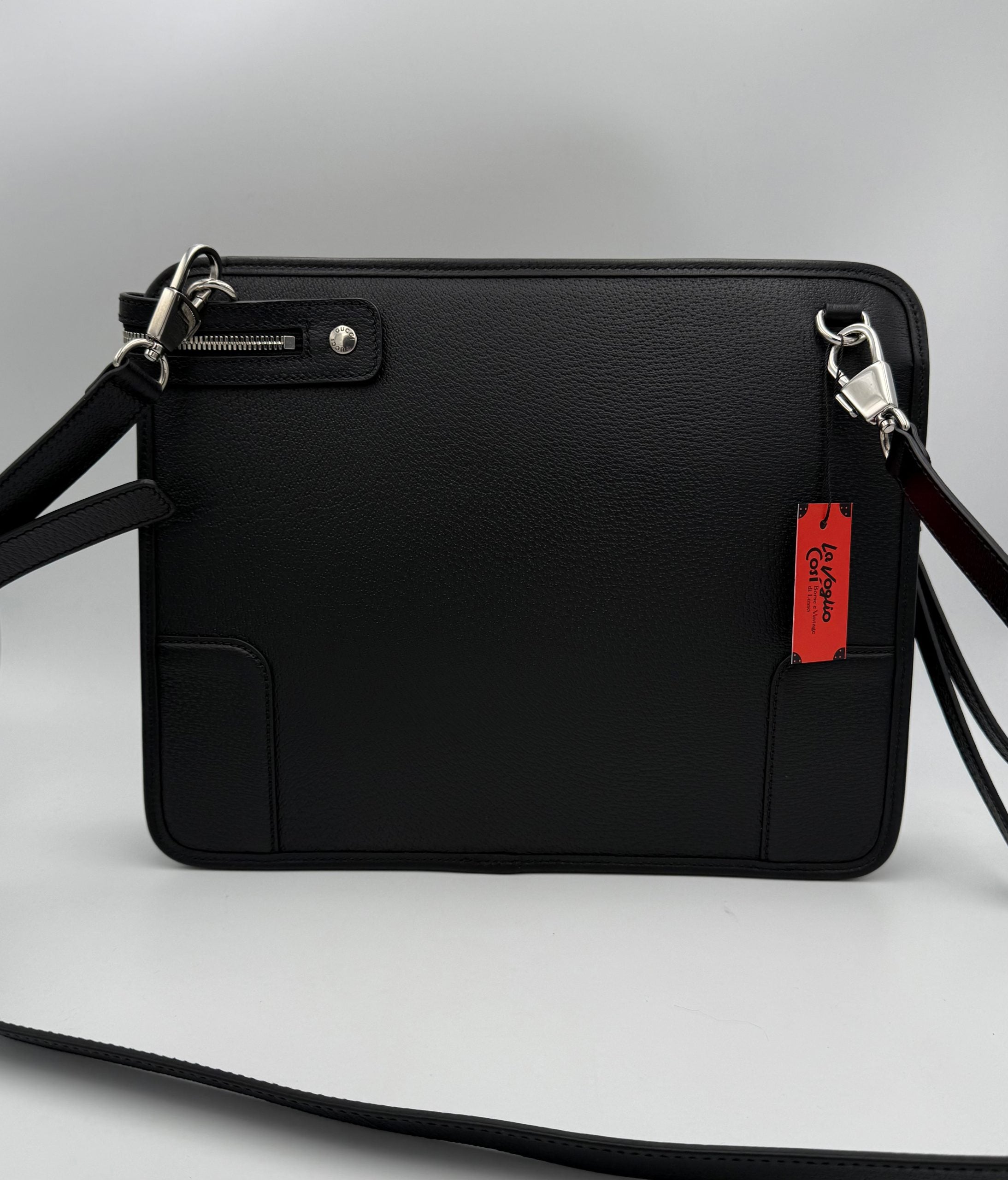 GUCCI GG Hammered Leather Shoulder Bag
