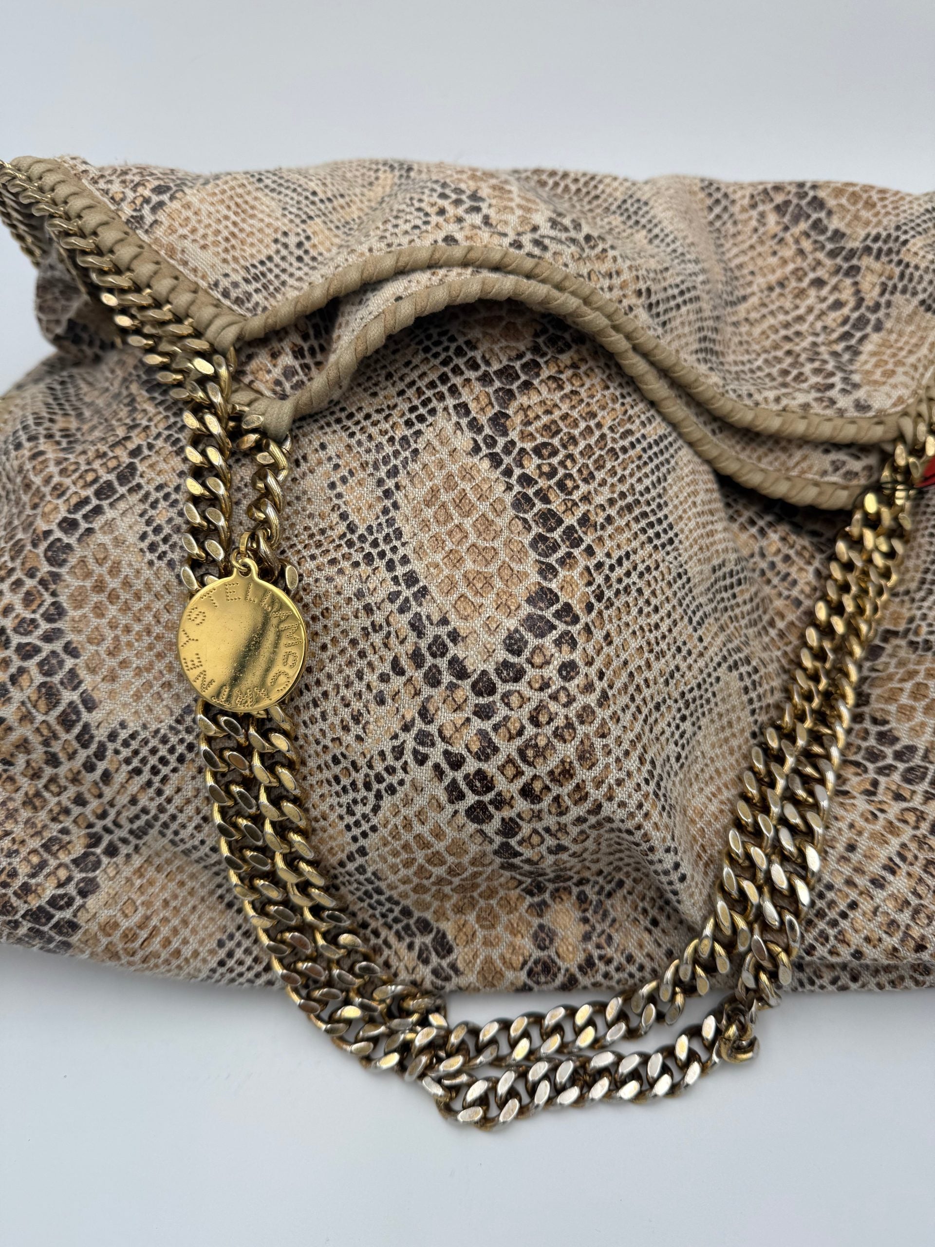 STELLA MCCARTNEY Falabella Grande Vegan Reptile Skin Handbag