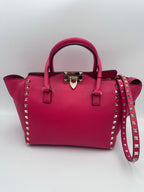 VALENTINO GARAVANI Rockstud Medium Pink Handbag