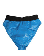 Blue Logo Waistband High Waist Brief Underwear