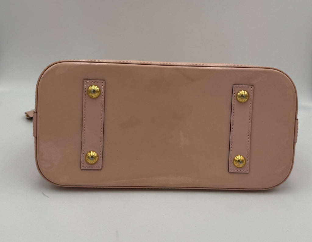 LOUIS VUITTON Alma MM Pink Patent Monogram Handbag
