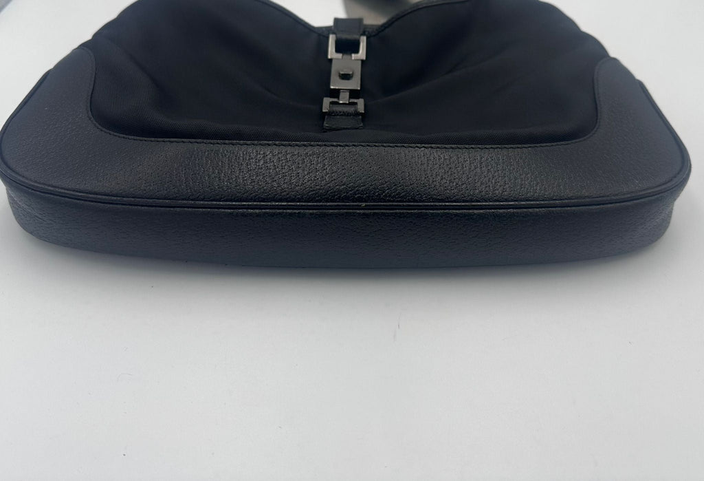 GUCCI JACKIE Leather and Fabric Handbag