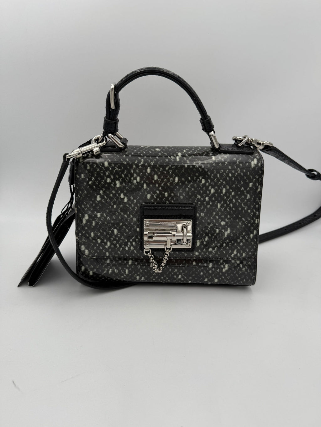 DOLCE & GABBANA Monica Python and Patent Handbag