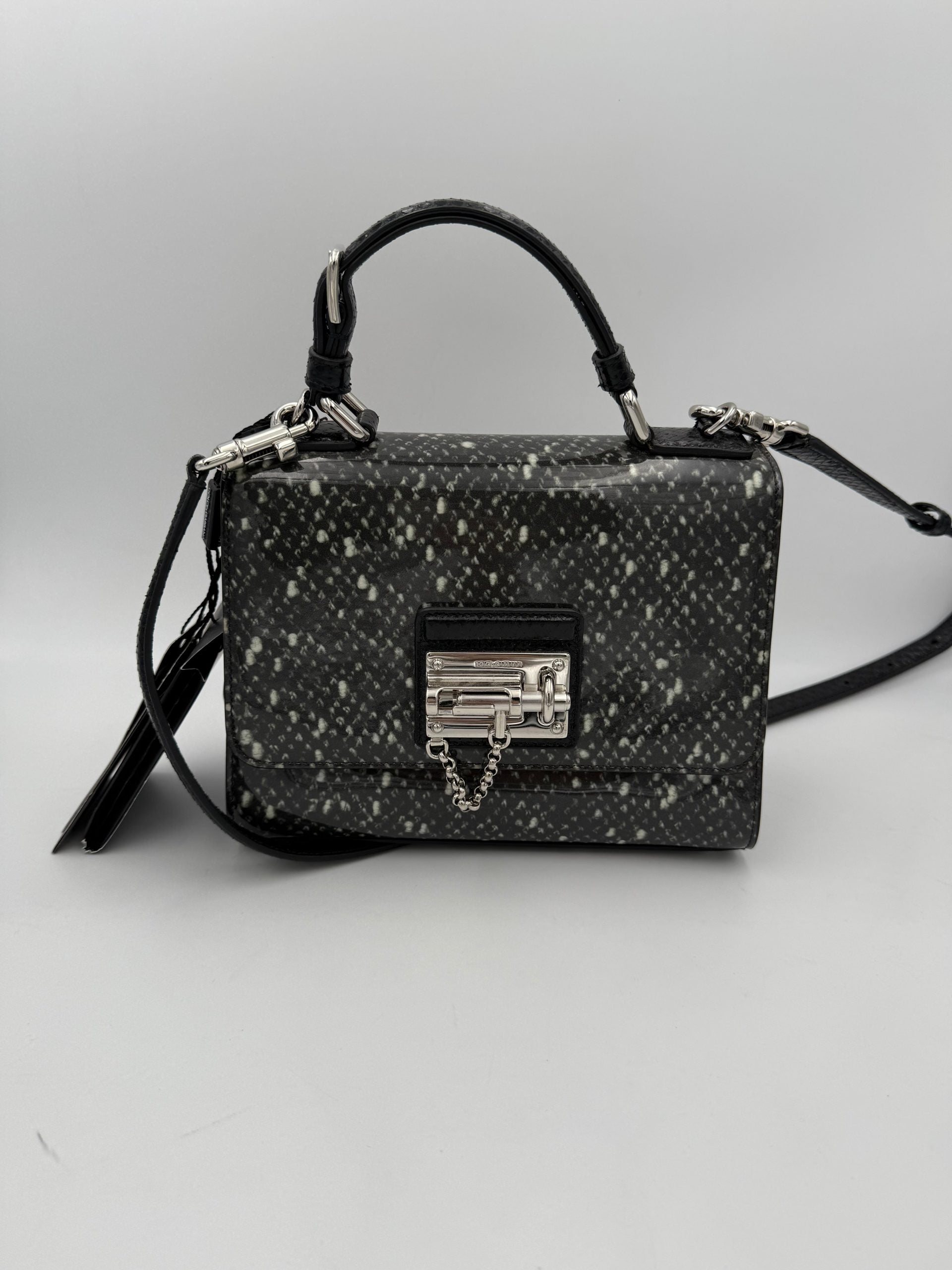 DOLCE & GABBANA Monica Python and Patent Handbag