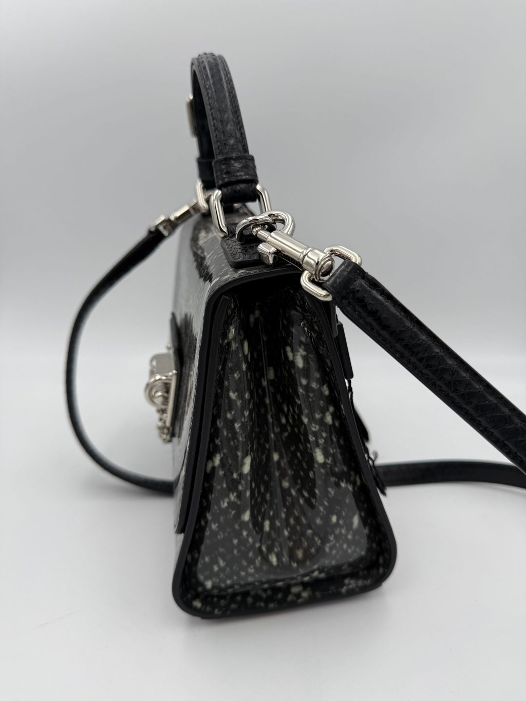 DOLCE & GABBANA Monica Python and Patent Handbag