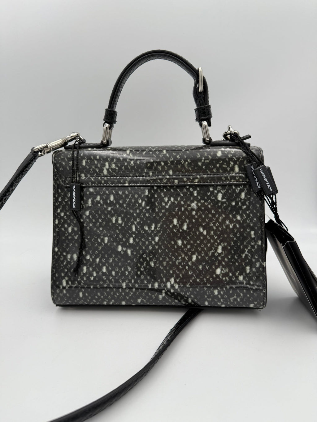 DOLCE & GABBANA Monica Python and Patent Handbag