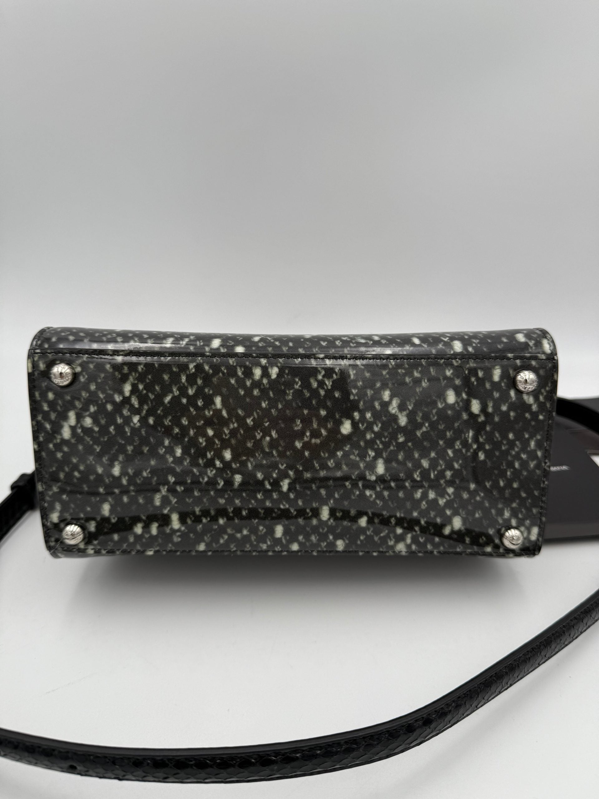 DOLCE & GABBANA Monica Python and Patent Handbag