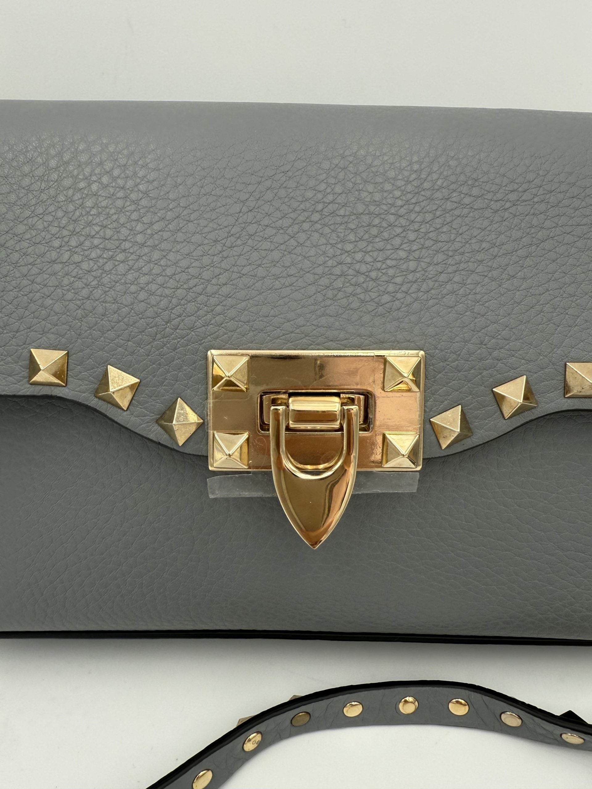 VALENTINO GARAVANI Rockstud Small Grey Handbag