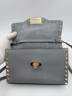 VALENTINO GARAVANI Rockstud Small Grey Handbag