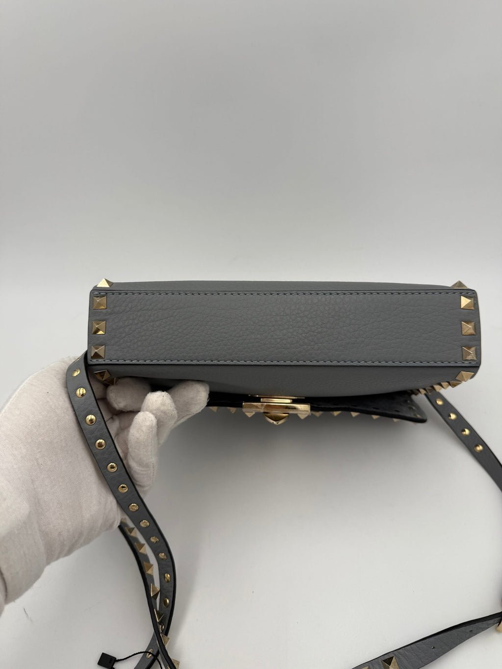 VALENTINO GARAVANI Rockstud Small Grey Handbag