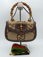 GUCCI BAMBOO 1947 GG Canvas Handbag