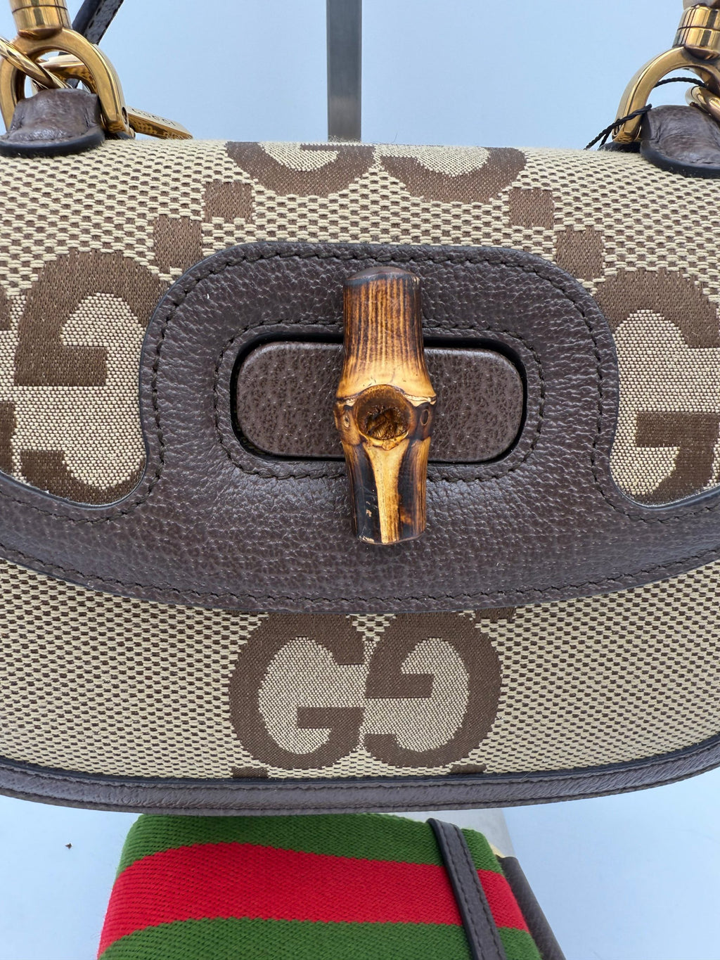 GUCCI BAMBOO 1947 GG Canvas Handbag