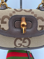 GUCCI BAMBOO 1947 GG Canvas Handbag