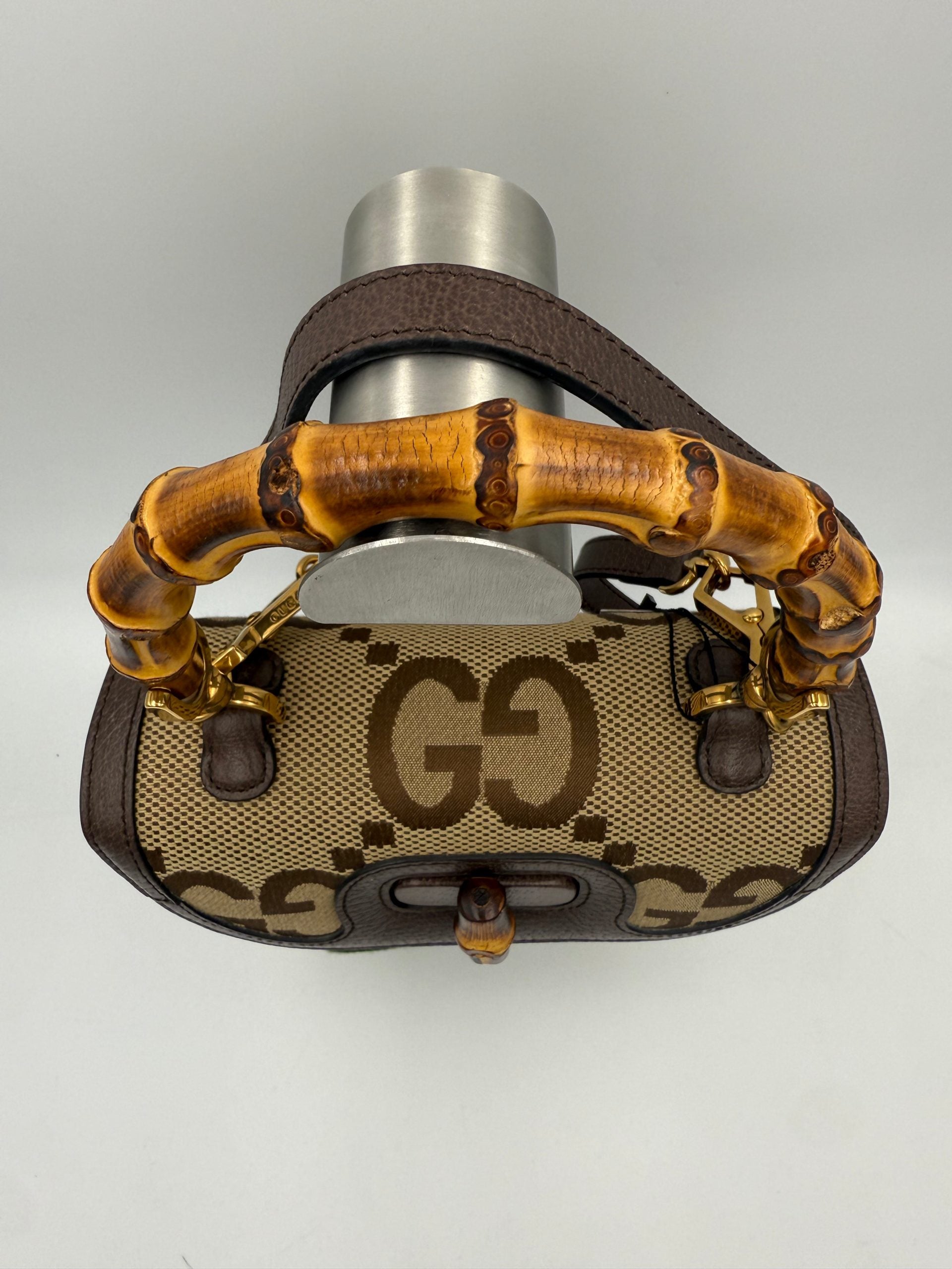 GUCCI BAMBOO 1947 GG Canvas Handbag