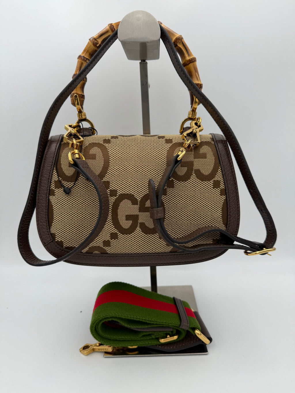 GUCCI BAMBOO 1947 GG Canvas Handbag
