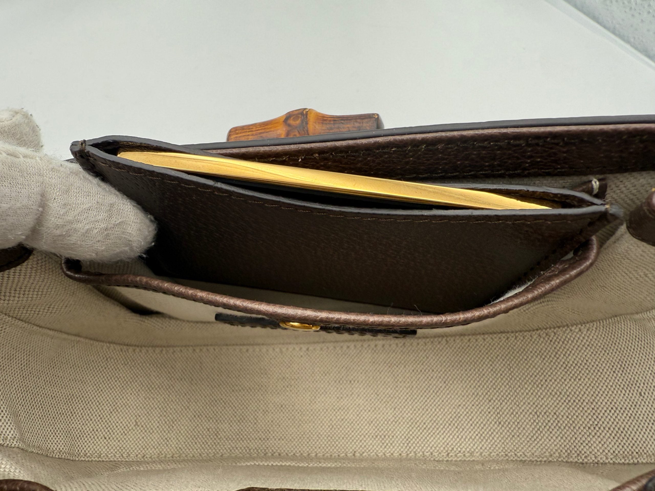 GUCCI BAMBOO 1947 GG Canvas Handbag