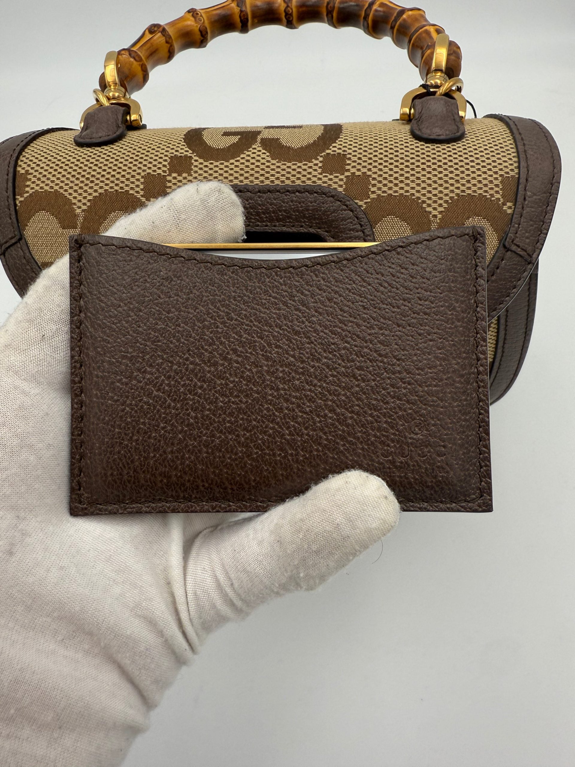 GUCCI BAMBOO 1947 GG Canvas Handbag