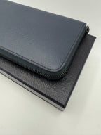 PRADA Zip in Blue Saffiano Wallet