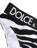 Black White Zebra Print Brief Panty Underwear