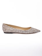 Rose Gold Glitter Fabric Alina Ballet Flat