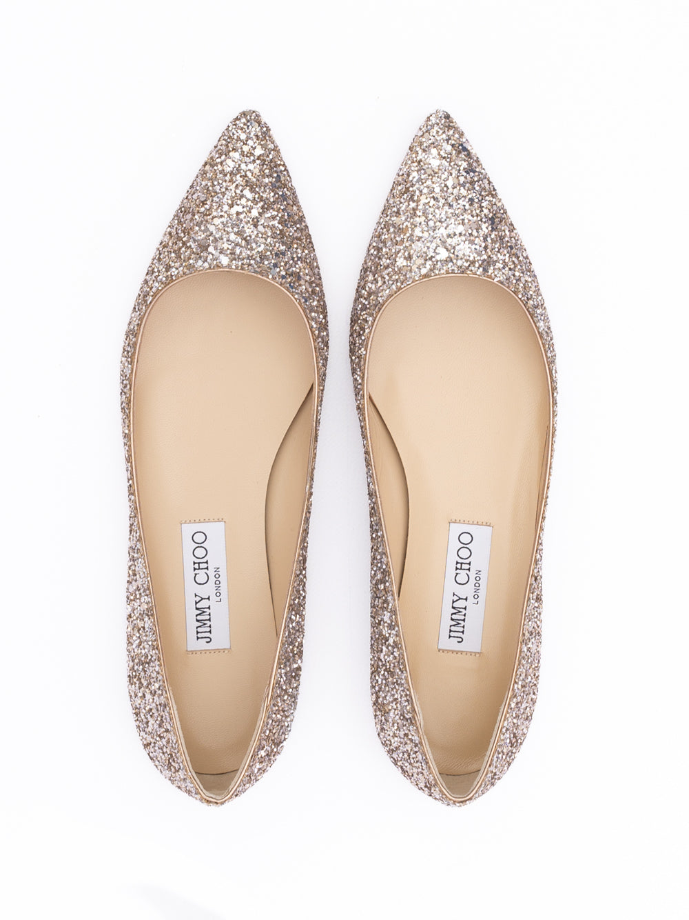 Rose Gold Glitter Fabric Alina Ballet Flat