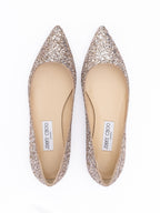 Rose Gold Glitter Fabric Alina Ballet Flat