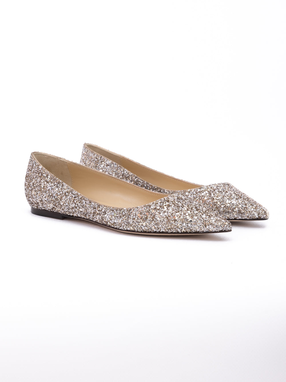 Rose Gold Glitter Fabric Alina Ballet Flat