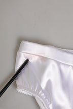 White Silk Satin Lingerie Panty Brief Underwear