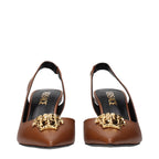 Brown Leather High Heel Pumps