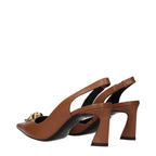 Brown Leather High Heel Pumps