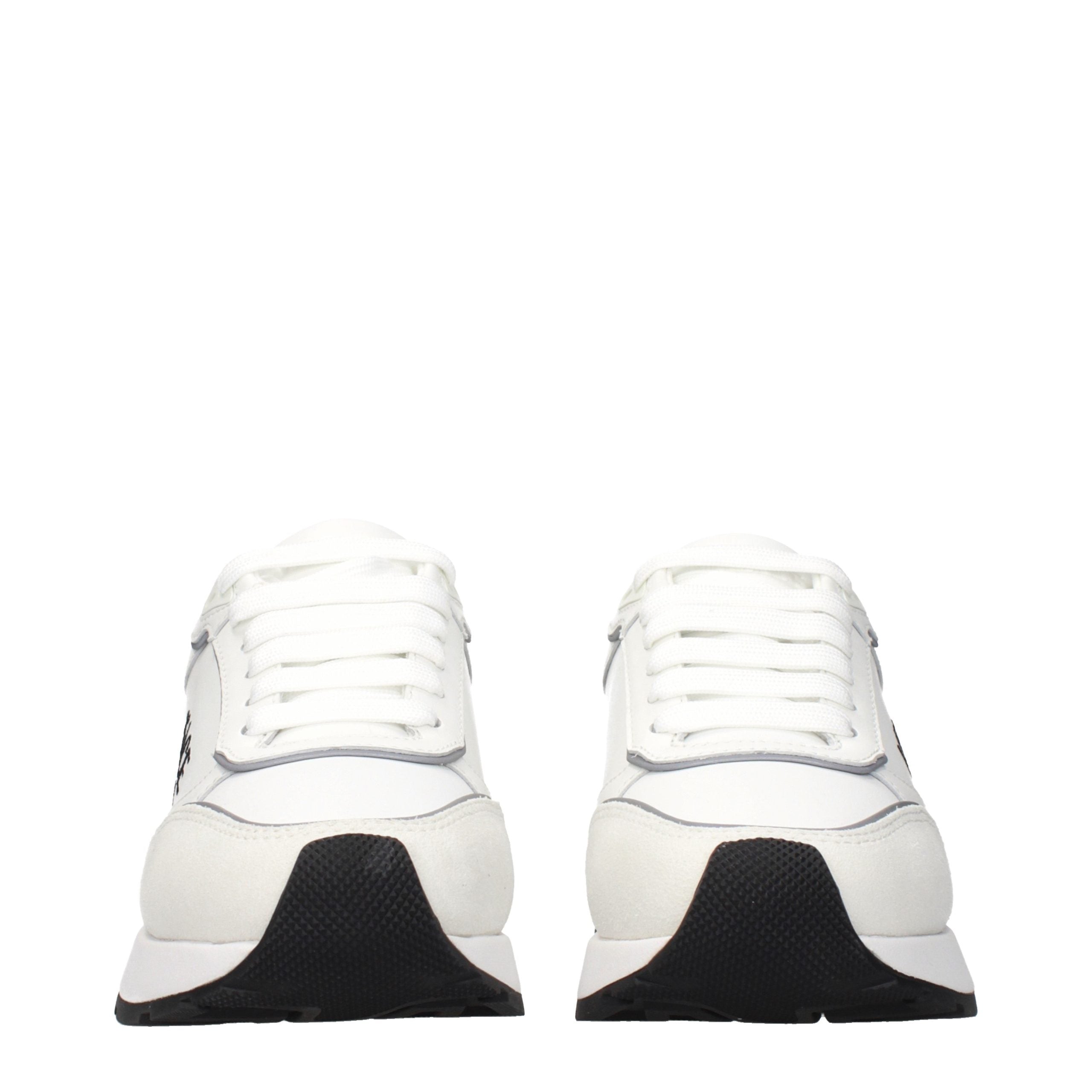 White Leather Low Top Sneakers