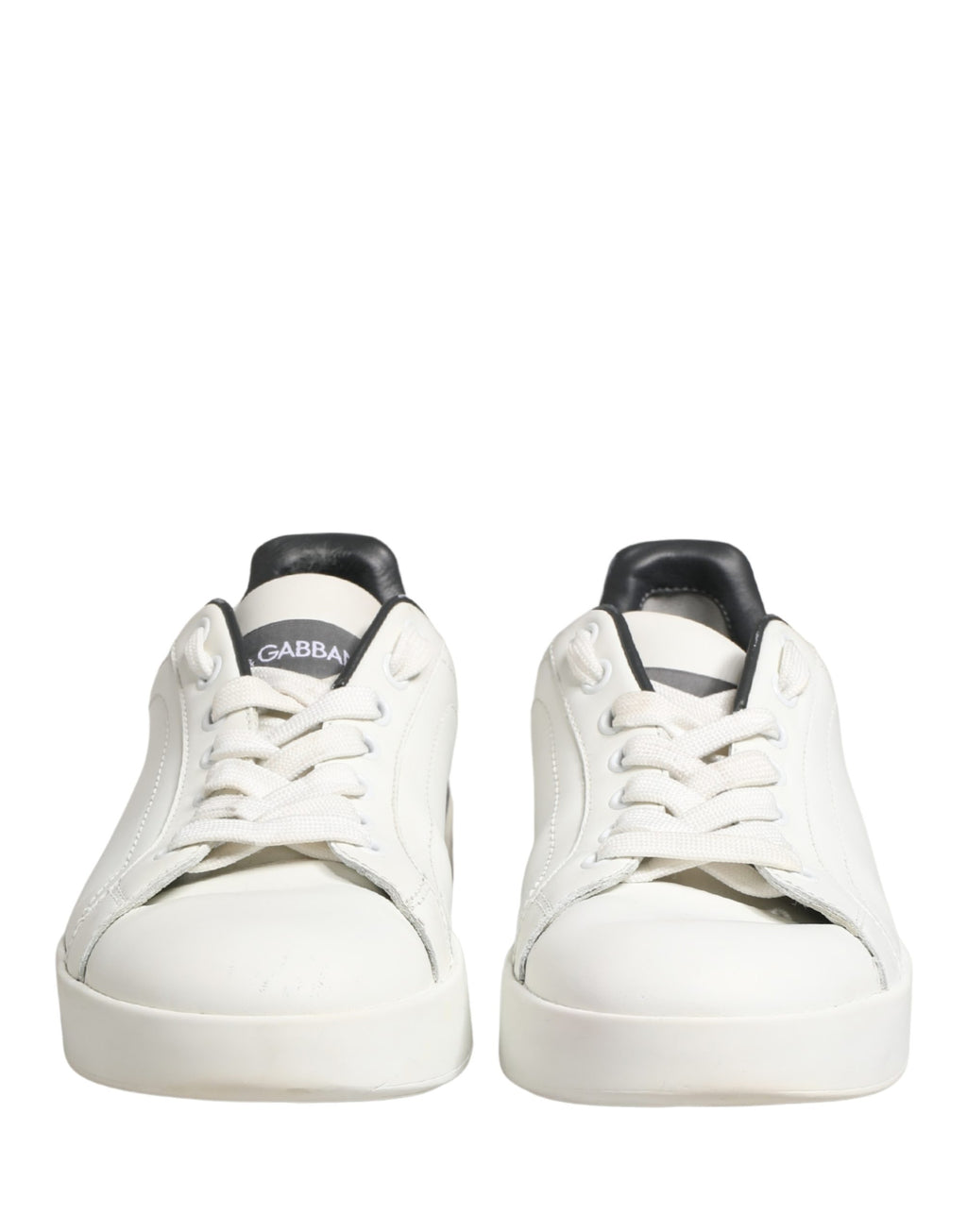White Black Portofino Leather Sneakers Shoes