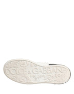 White Black Portofino Leather Sneakers Shoes