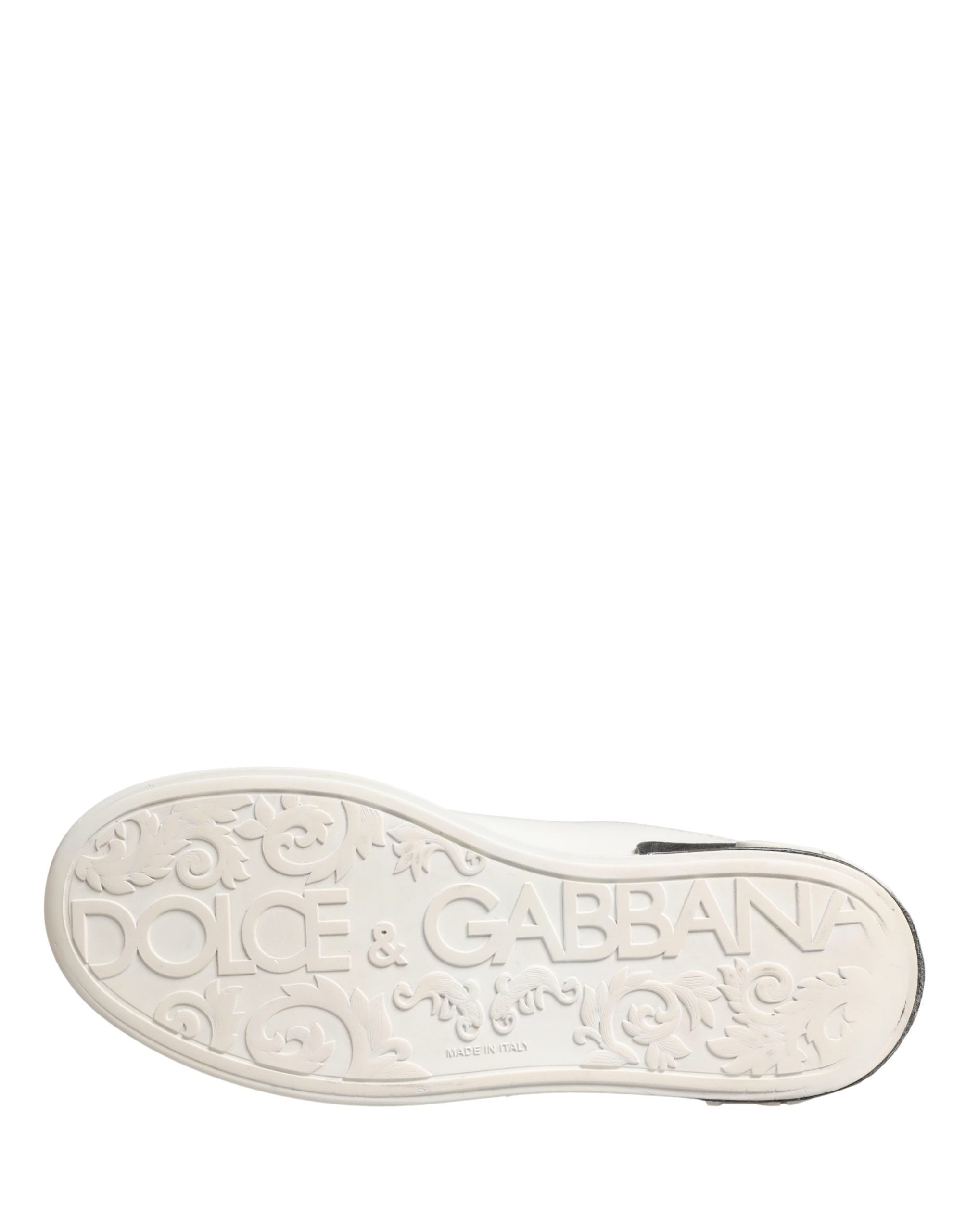 White Black Portofino Leather Sneakers Shoes