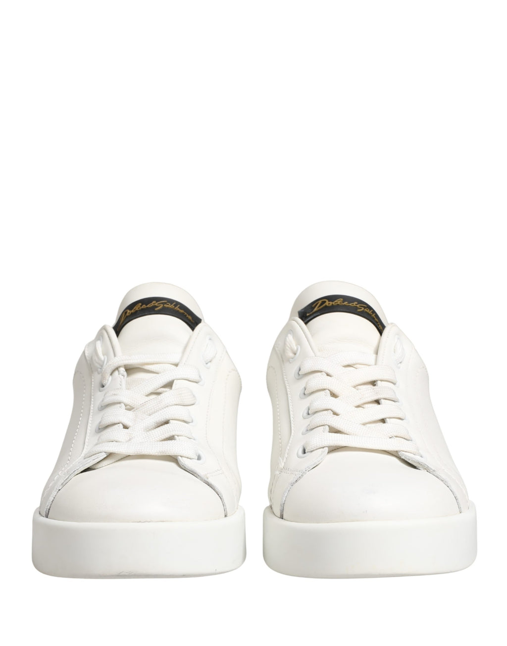 White Black Portofino Leather Sneakers Shoes