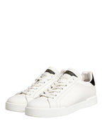 White Black Portofino Leather Sneakers Shoes