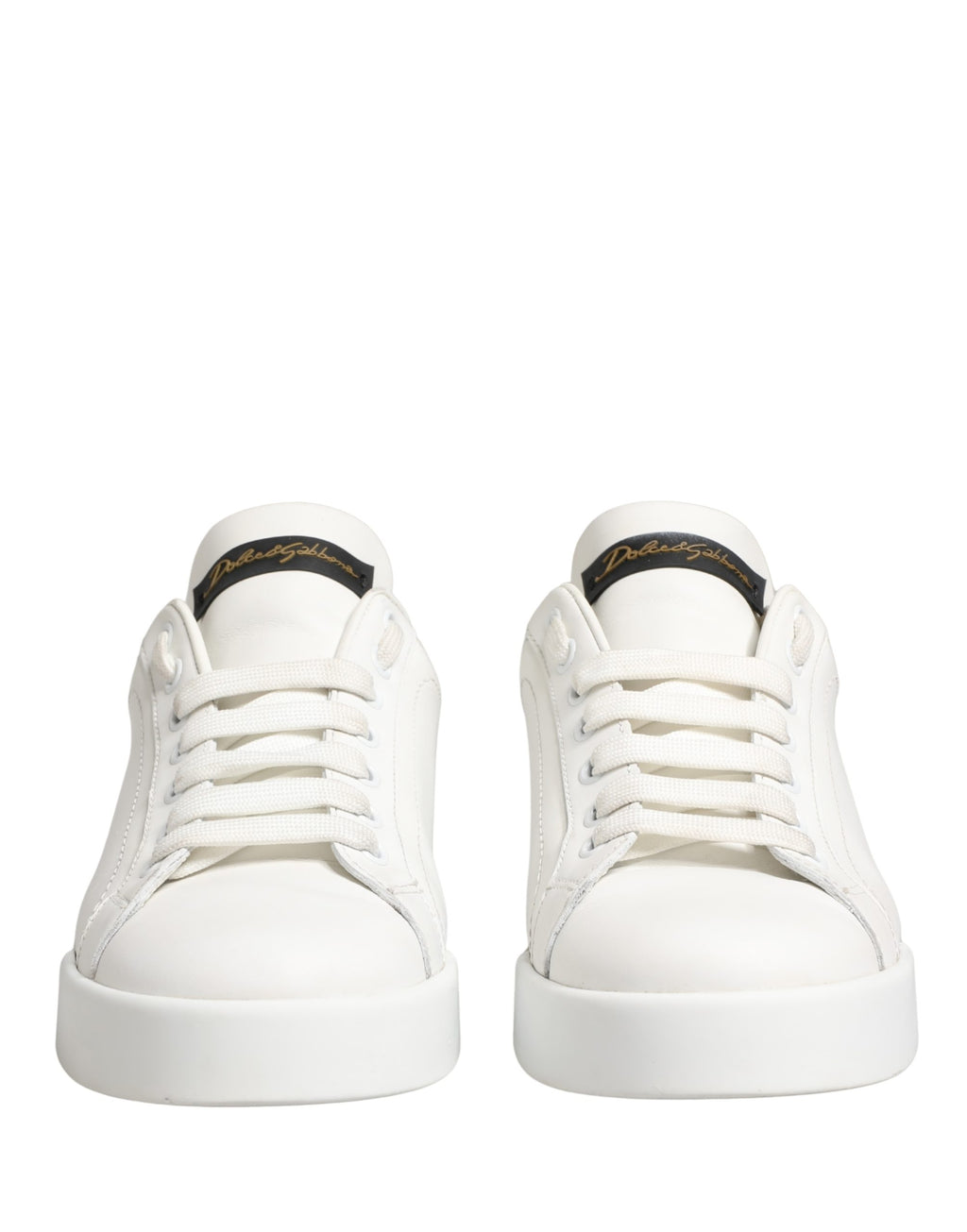 White Black Portofino Leather Sneakers Shoes