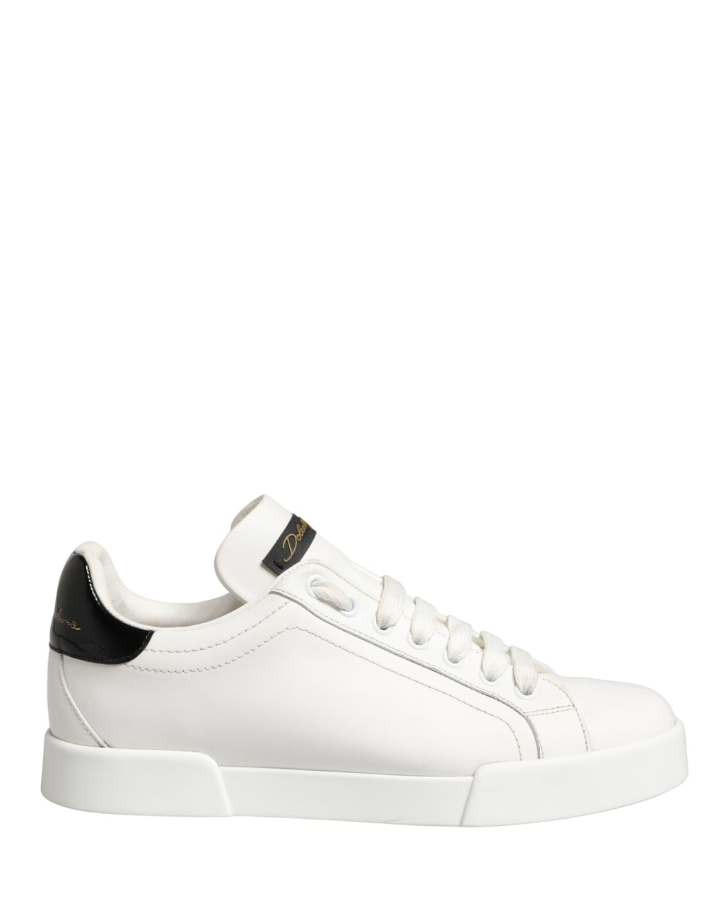 White Black Portofino Leather Sneakers Shoes
