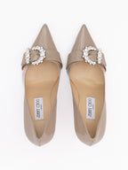 Taupe Grey Patent Leather Chery 85 Pumps