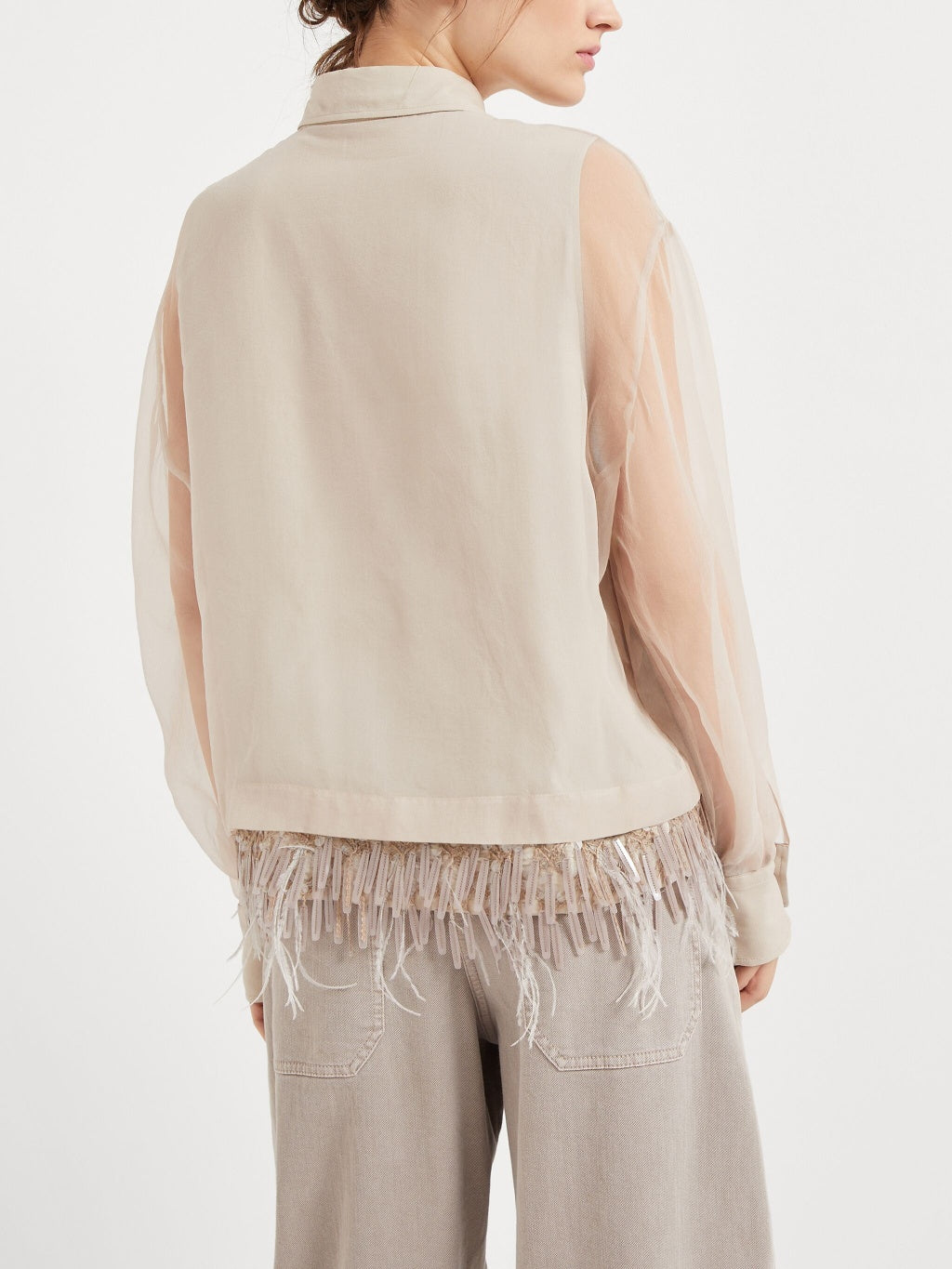 Beige Silk Shirt