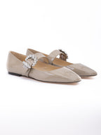Taupe Grey Patent Leather Chery Ballet Flat