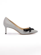 Silver Fine Glitter Fabric Romy 60 Pumps