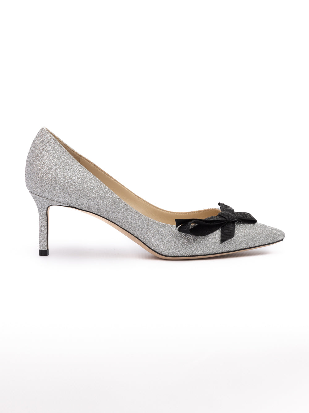 Silver Fine Glitter Fabric Romy 60 Pumps