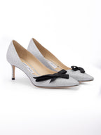 Silver Fine Glitter Fabric Romy 60 Pumps