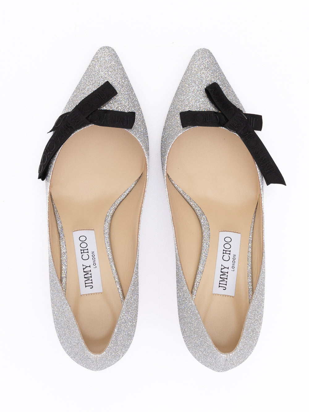 Silver Fine Glitter Fabric Romy 60 Pumps