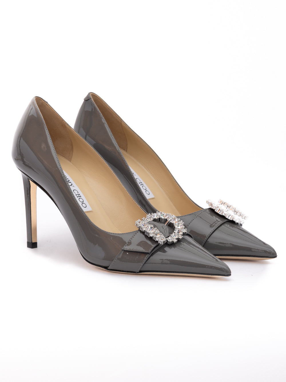 Storm Grey Patent Leather Chery 85 Pumps