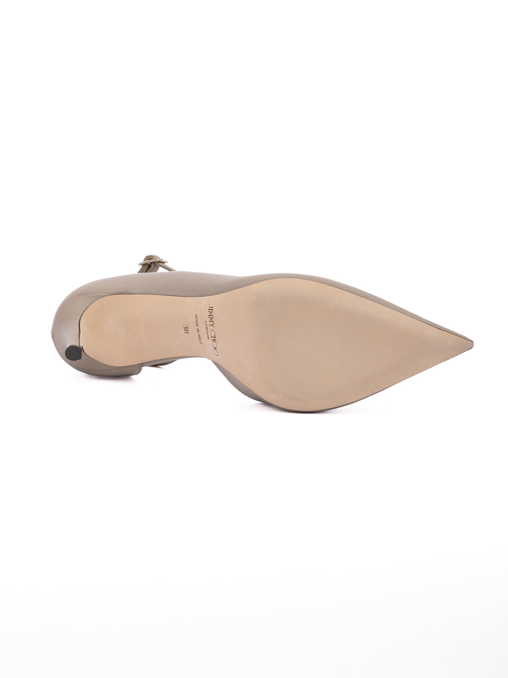 Taupe Grey Calf Leather Leona 85 Pumps